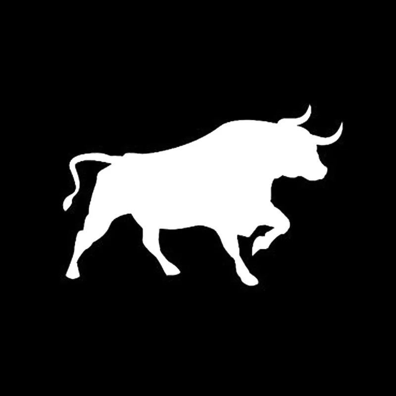 Angry Bull Silhouette Vinyl Car Sticker - Black/Silver Animal Car Decals image 2