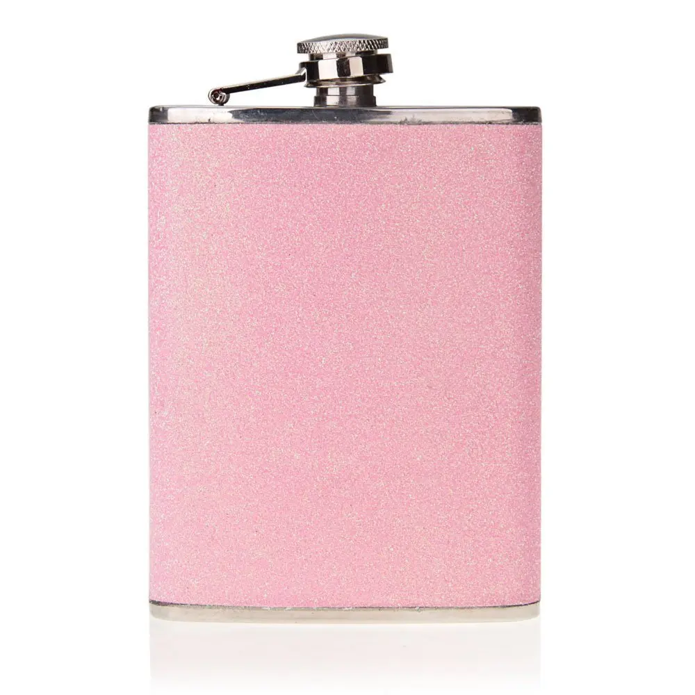 

Glittler Stainless Steel Alcohol Drink Liquor Whisky Hip Flask 7OZ Pink