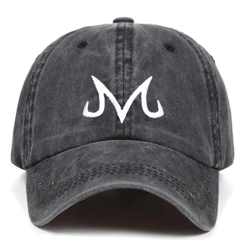 Новинка, Высококачественная брендовая Кепка Majin Buu Snapback, хлопковая вымытая бейсболка для мужчин и женщин, хип-хоп кепка для папы, кепки для гольфа - Цвет: Темно-серый