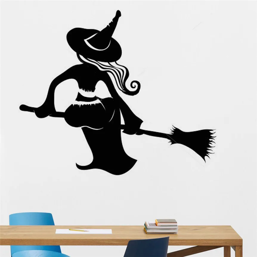 Halloween Wall Sticker Witch Removable Decal Mural For Home Wall