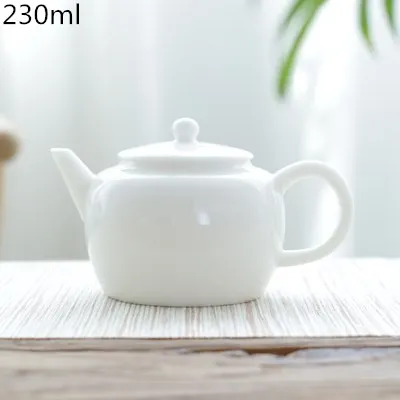 Dehua качественный белый фарфоровый чайник цвета слоновой кости с деревянной ручкой заварочный чайник кунг-фу набор китайский чайный зал этикет инструмент чайник - Цвет: 1pcs