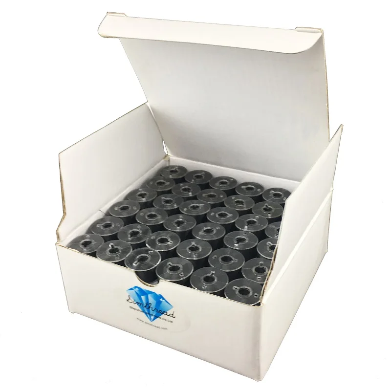 Simthread Embroidery Machine Prewound Plastic Bobbins Thread 144pcs//box Bernette Singer for Brother Babylock Janome 60WT Type A SA156 Black Color Kenmore Machines
