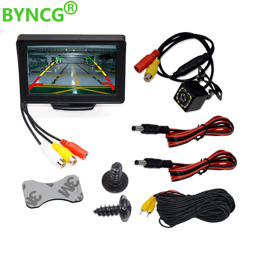 Backup Reverse Camera Night Vision 4.3" TFT LCD Car Rearview System Monitor Backup Reverse Camera Night Vision 4.3" TFT LCD Car Rearview System Monitor