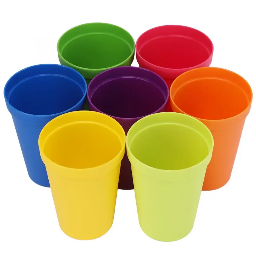Портативные многоразовые пластиковые стаканы для мытья в посудомоечной машине, 7 шт., модные стаканы для домашнего путешествия