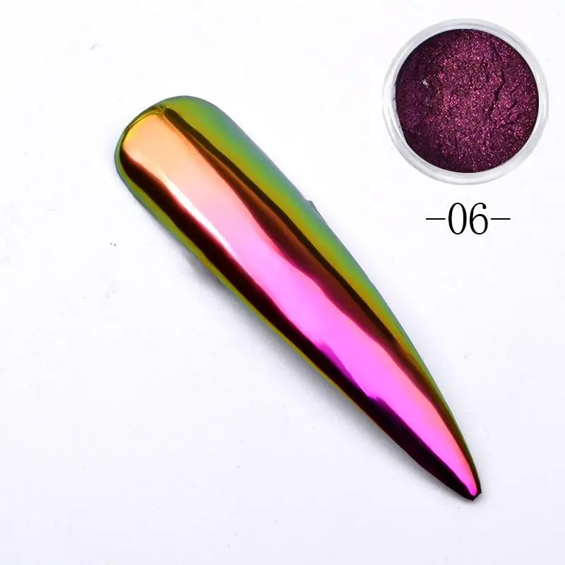 ELECOOL 8 цветов градиентный волшебный зеркальный ногтевой порошок Блестящий Маникюр декоративный пигмент Diy аксессуары для дизайна ногтей TSLM1 - Цвет: 6