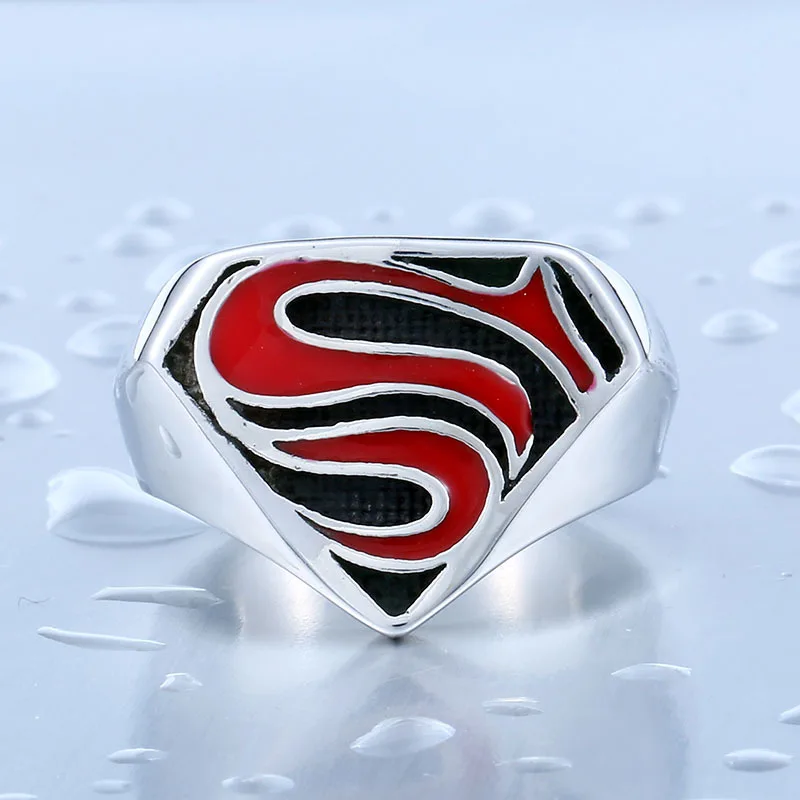 BEIER New Superman S Logo Super Hero Jewelry Stainless Steel Movie Ring Wholesale Factory Price BR8-116B