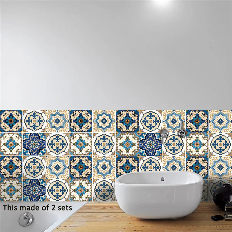 YOLALA марокканская плитка ПВХ водонепроницаемый самоклеющиеся обои мебель для ванной комнаты DIY арабская плитка наклейка 15*15 см/20*20 см наклейка на стену