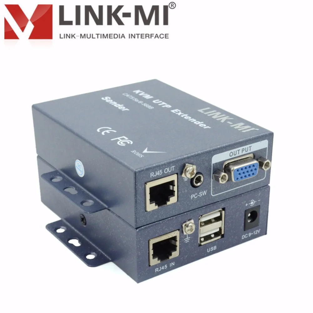 LINK-MI LM-K101TRU 100 м USB KVM UTP Extender приемник передатчик по одной Cat5e/6 utp кабель HDMI USB KVM удлинитель по RJ45