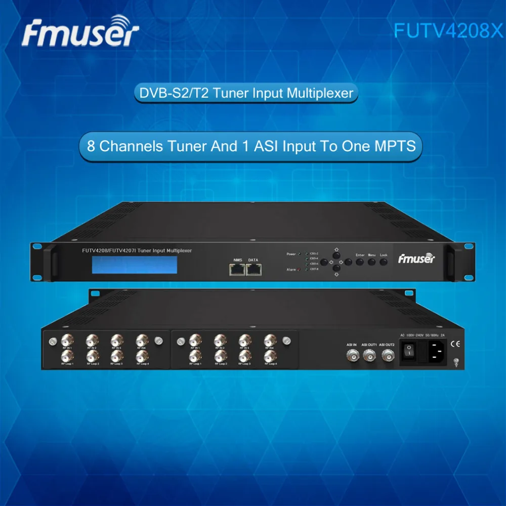 FUTV4208 8 тюнер IRD(8 DVB S2/T2 RF вход 1 ASI In 2 IP выход) мультиплексор|ird|multiplexer |