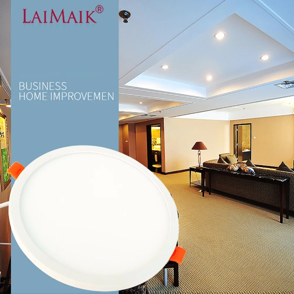

LAIMAIK LED Panel Light Round Square Ultra Thin AC220V 6W 8W 15W 20W LED Ceiling Panel Recessed Light For Indoor LED Lighting