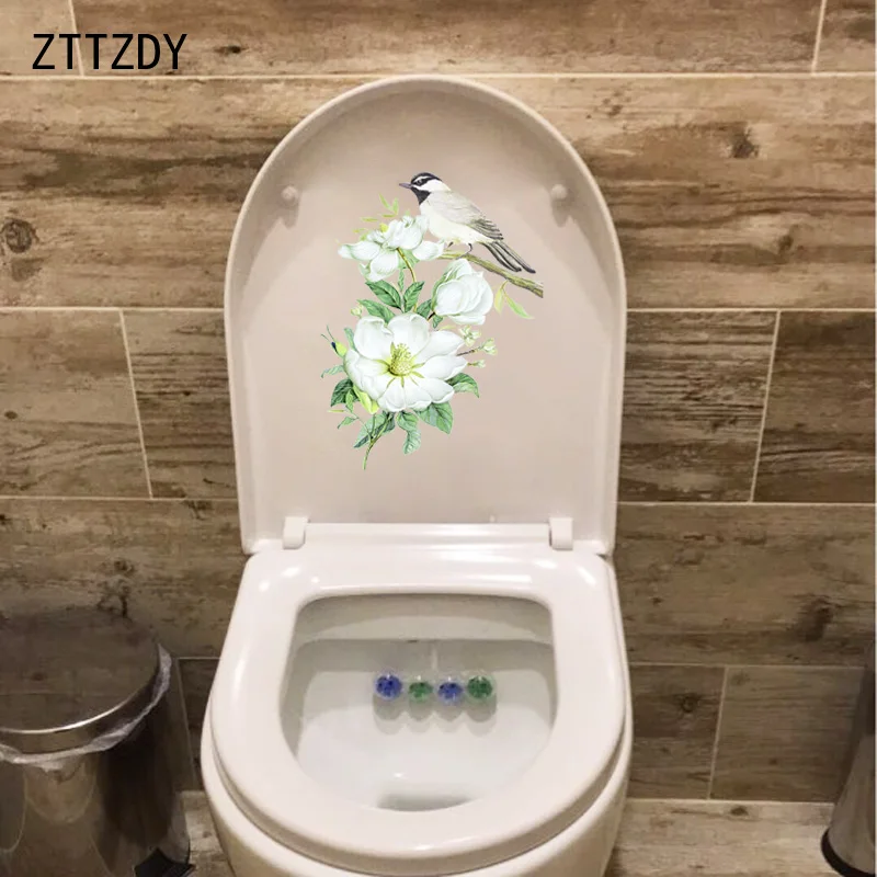 ZTTZDY 18 3*24 7 см окрашенная птица ветка цветок Туалет наклейка домашняя Спальня