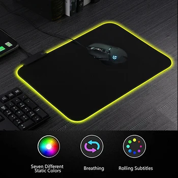 

RGB Gaming Mouse Pad Rubber Mat RGB Colorful LED Lighting Gaming Mouse Pad For PC Computer 3D24