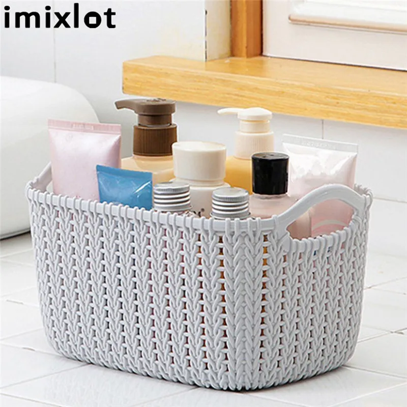 Imixlot محل القذرة صندوق تخزين ملابس سلة الغسيل الاطفال لعبة أشتات تخزين برميل كبير صندوق قابل للحمل مقاس S/M