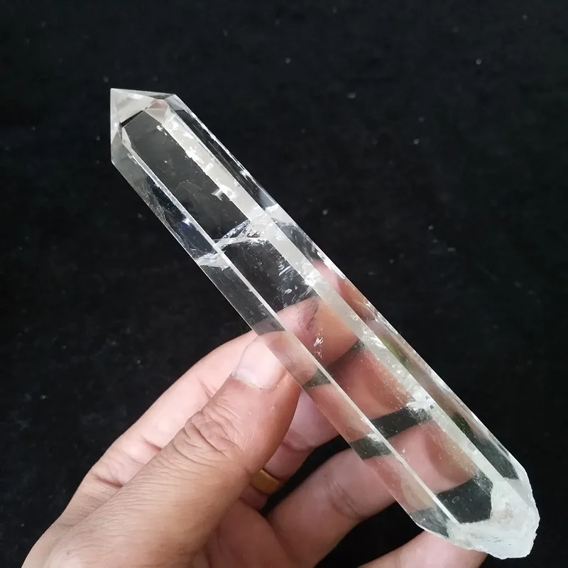 Natural Clear quartz crystal wand point raw mineral stones and energy Healing crystals