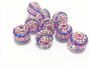 

Hotsale !! 20mm 100pcs/lot New Striped Pink/purple/silvery Resin Rhinestone Ball Beads,Chunky Beads For Kids Jewelry Making