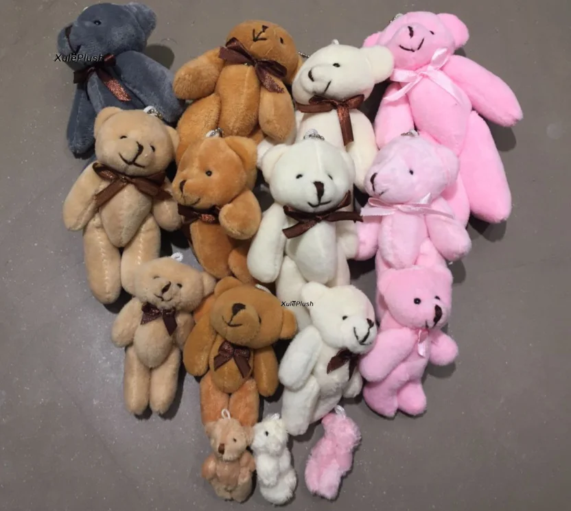 Разноцветный-маленький 3,5 см-13 см 4 размера, Свадебный Медведь, плюшевая мягкая игрушка; плюшевый мишка, букет, аксессуары, плюшевая игрушка
