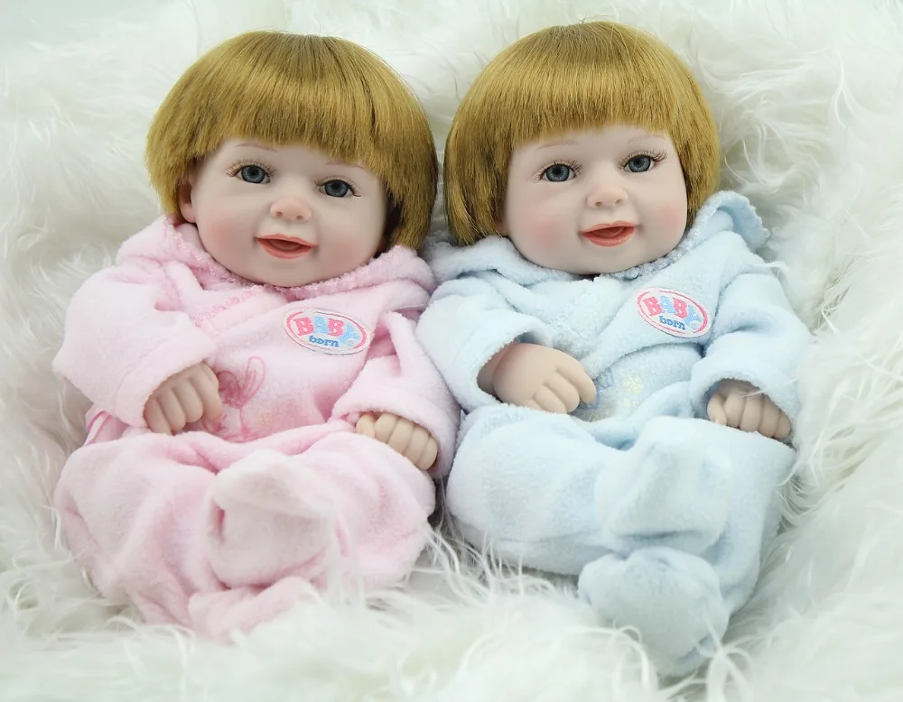 NPKDOLL 10 дюймов миниатюрные куклы Новорожденные синие розовые для мальчиков и