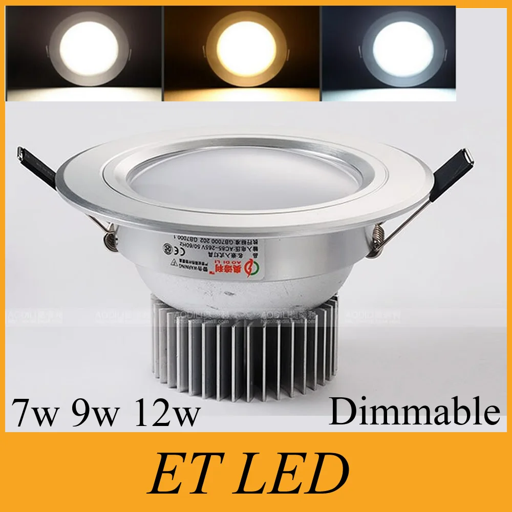 LED Downlight 7w 9w 12w LED High Power chip downlight Recessed Ceiling