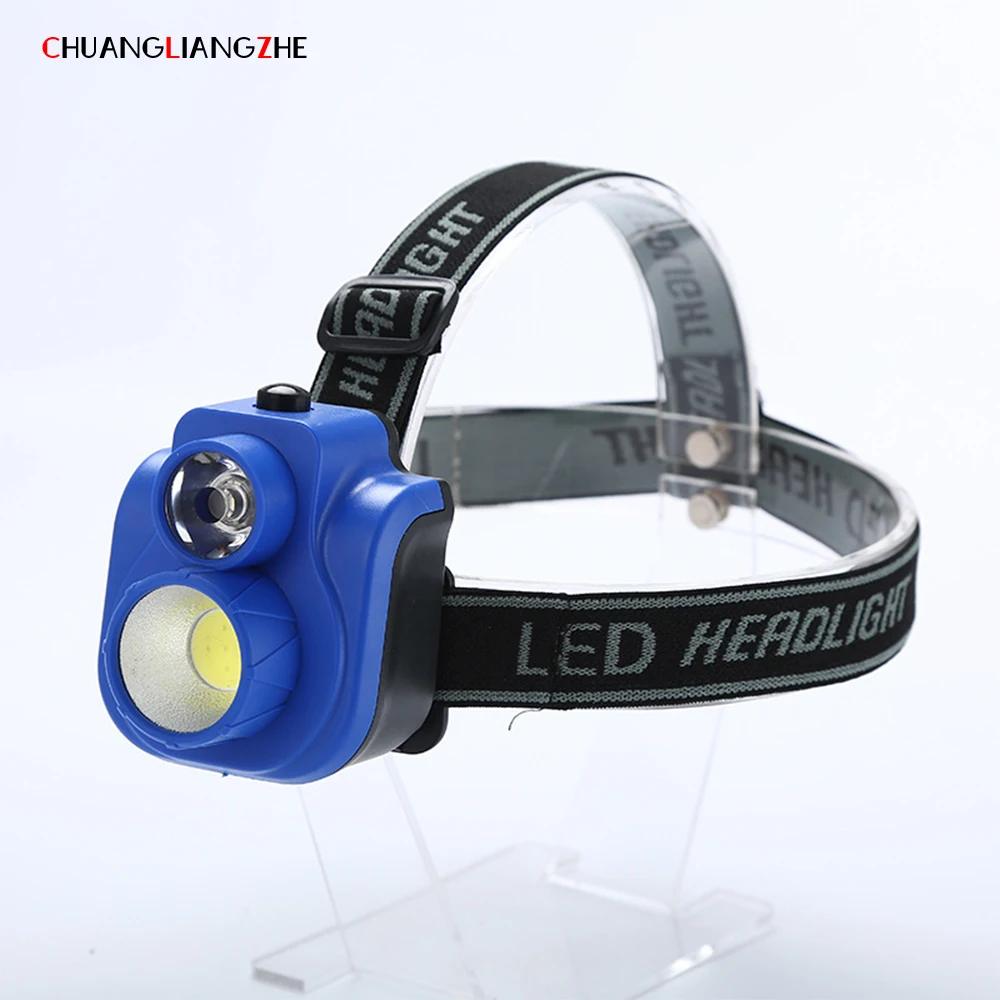 New COB Torch Head Hunting Headlamp Outdoor Camping 5 Battery Lighting