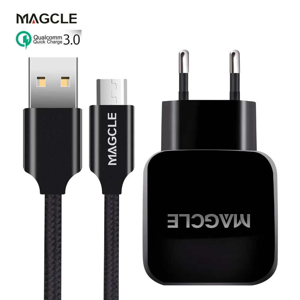 Быстрое зарядное устройство 3,0, настенное зарядное устройство MAGCLE Quick QC3.0 QC2.0 USB адаптер 18 Вт портативное настенное зарядное устройство для Iphone X 8 Samsung + кабель 2A|Зарядные устройства| | АлиЭкспресс
