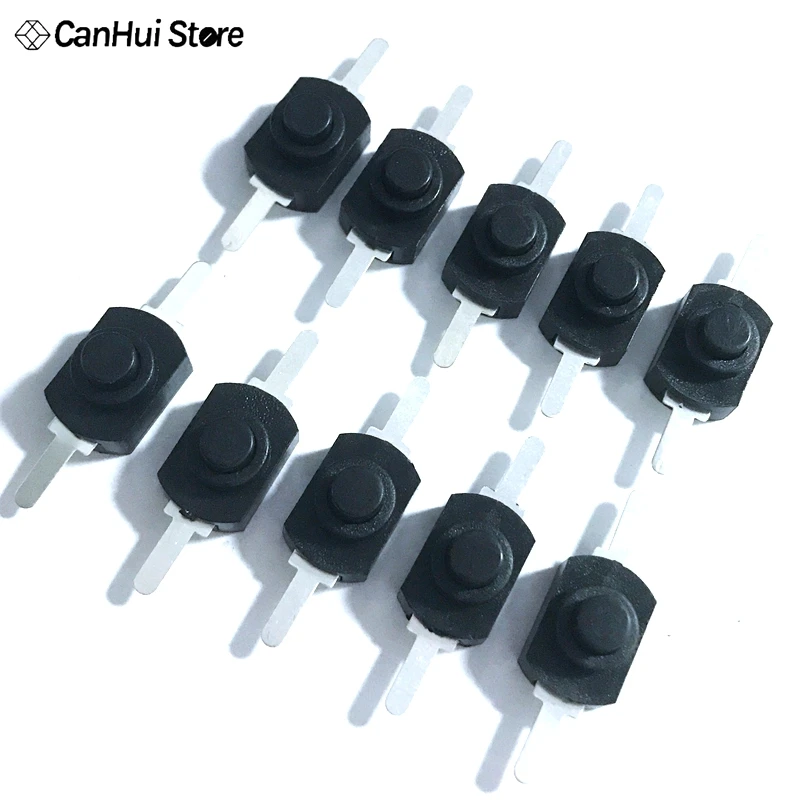 

20pcs/lot 1208YD 2Pin Flashlight Power Switches Push Button Switch Black 12*8MM DC 30V 1A Black On Off Mini Electric Torch 1208