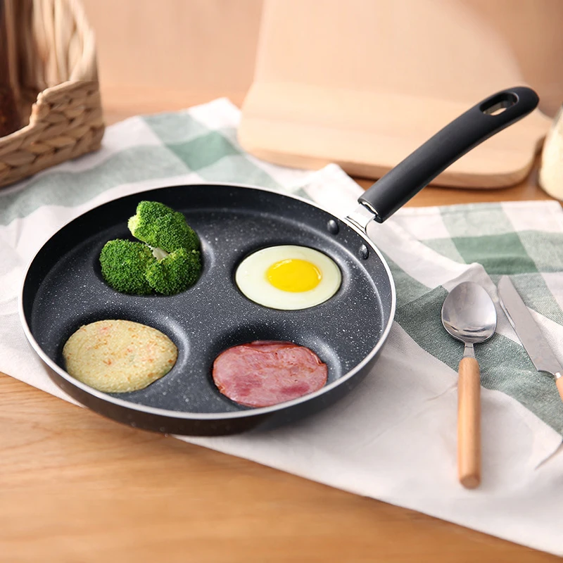 

High quality 24 CM non-stick eggs ham pan cake maker frying pans 4 hole kitchen cooking tools.