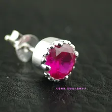 Gaudiest вкладывая розовое корунд 925 чистого серебра серьги-стержни