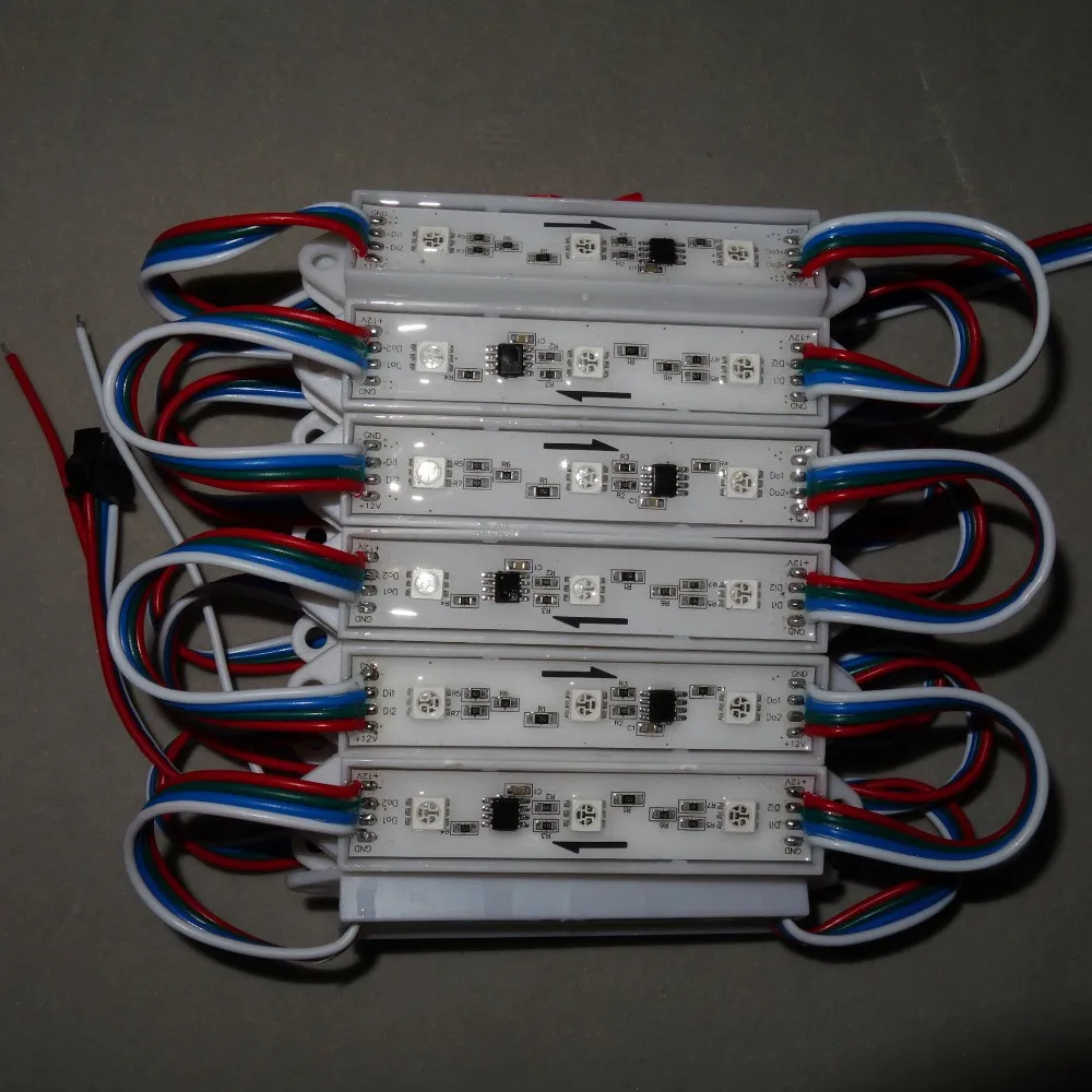 20 штук/строка DC12V p9883 led полноцветный пиксель модуль, IP68, 0.72 Вт; двойной сигнала провода; сигнал останова непрерывной передачи