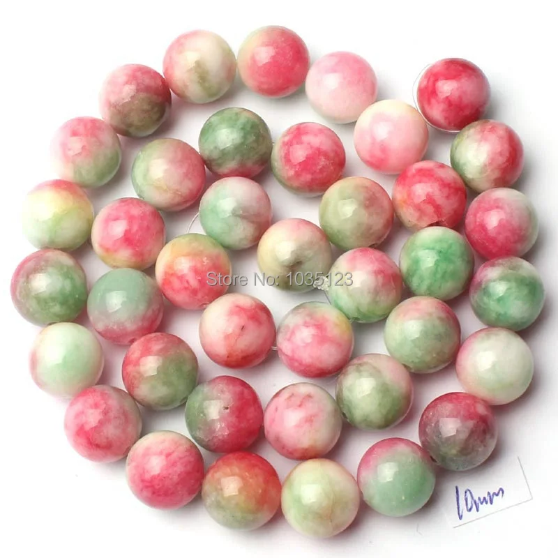 Высокое качество 10 мм красивый Круглый форма Mixedcolor Jades камень свободные бусины
