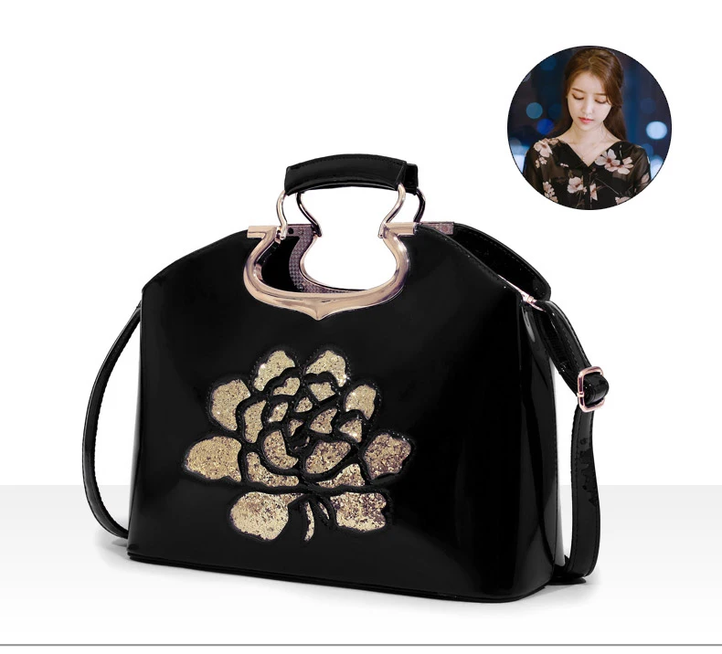 Винтажные женские сумки с блестками Роскошная лакированная кожа сумка на плечо брендовая дизайнерская Свадебная вечерняя сумочка
