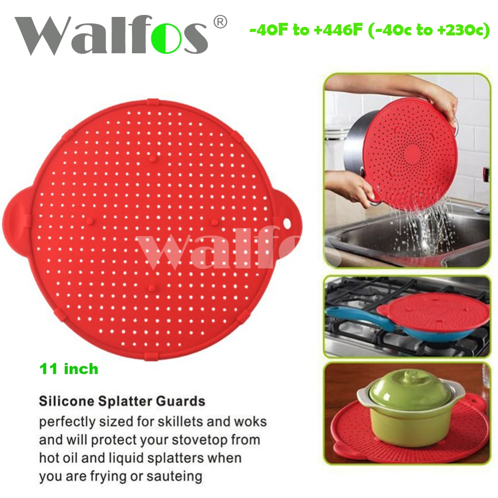 

Multifunction 3 in 1 Silicone Splatter Screen Splatter Guard Silicone Strainer, Silicone Trivet pot lid pan cover Splatter Guard