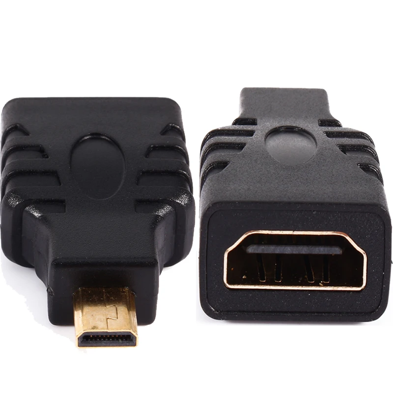 1Pcs Micro HDMI to HDMI HD Gold Extension Adapter Converter Connector for Vedio TV for Xbox