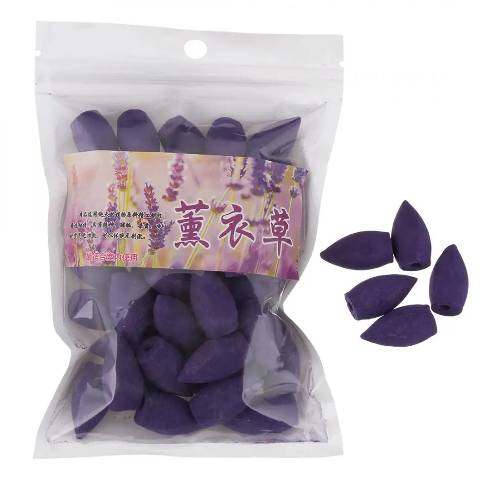 lavender 45 шт сосуд для благовоний башня для благовоний аромат башня для благовоний смешанный запах ароматерапия лаванда; Жасмин конусные благовония с возвратным потоком - Аромат: lavender