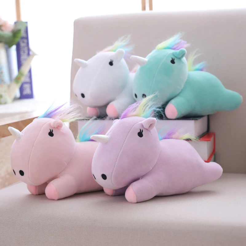 

1Pcs 22CM cartoon color unicorn plush toy cute angel horse animal doll children's toys baby sleeping toys home decoration gifts