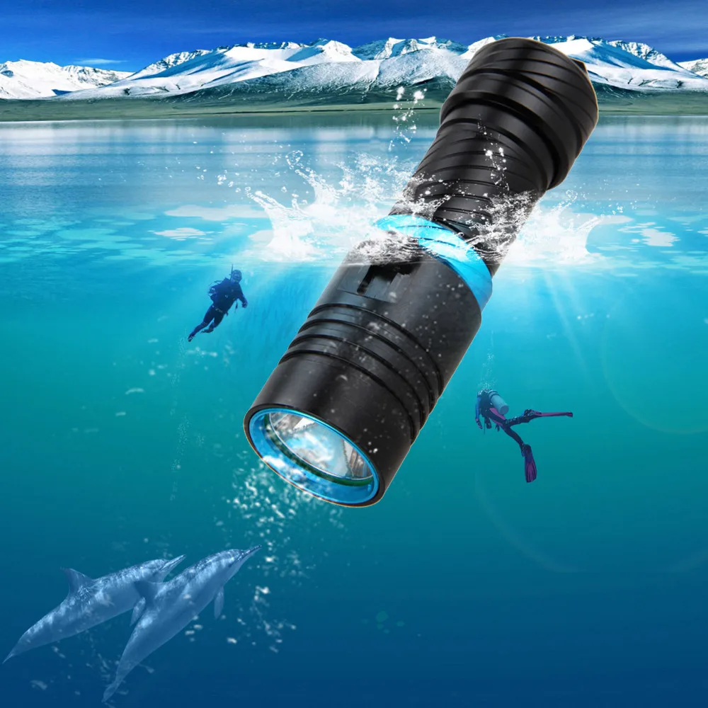 Водонепроницаемый подводный светодиодный фонарик XM-L L2 погружение на 4000Lm 100