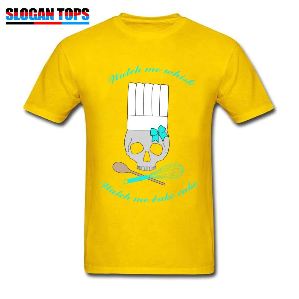 Casual Boy 2018 Casual Tops T Shirt Crew Neck Summer/Autumn 100% Cotton T-Shirt Normal Short Sleeve Tee-Shirts Watch me bake. Watch me bake cake yellow