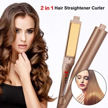 2017 Hair Curler Curling Iron Professional Hair Wipers Hair Curler Salon Quality 2-in-1 Hair Curling & Straightening Iron