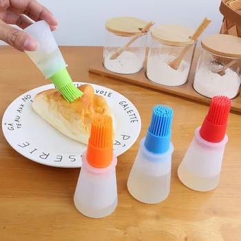 1Pcs Baking Brushes Cake Butter Pastry Oil Pen Bbq Utensil Basting Brush Silicone Oil Brush Liquid Grill Bottle Accessories
