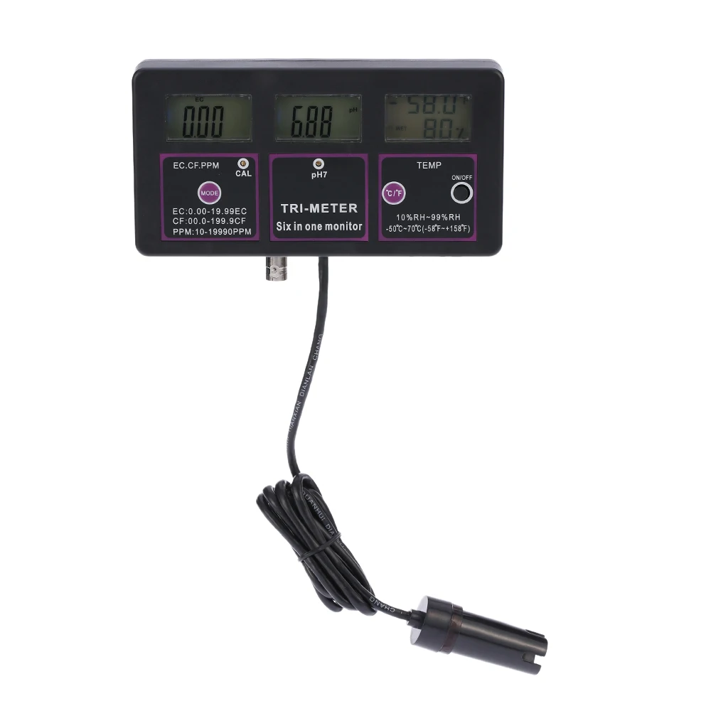 6 in 1 Aquarium Water Quality Tester PH Meter Monitor