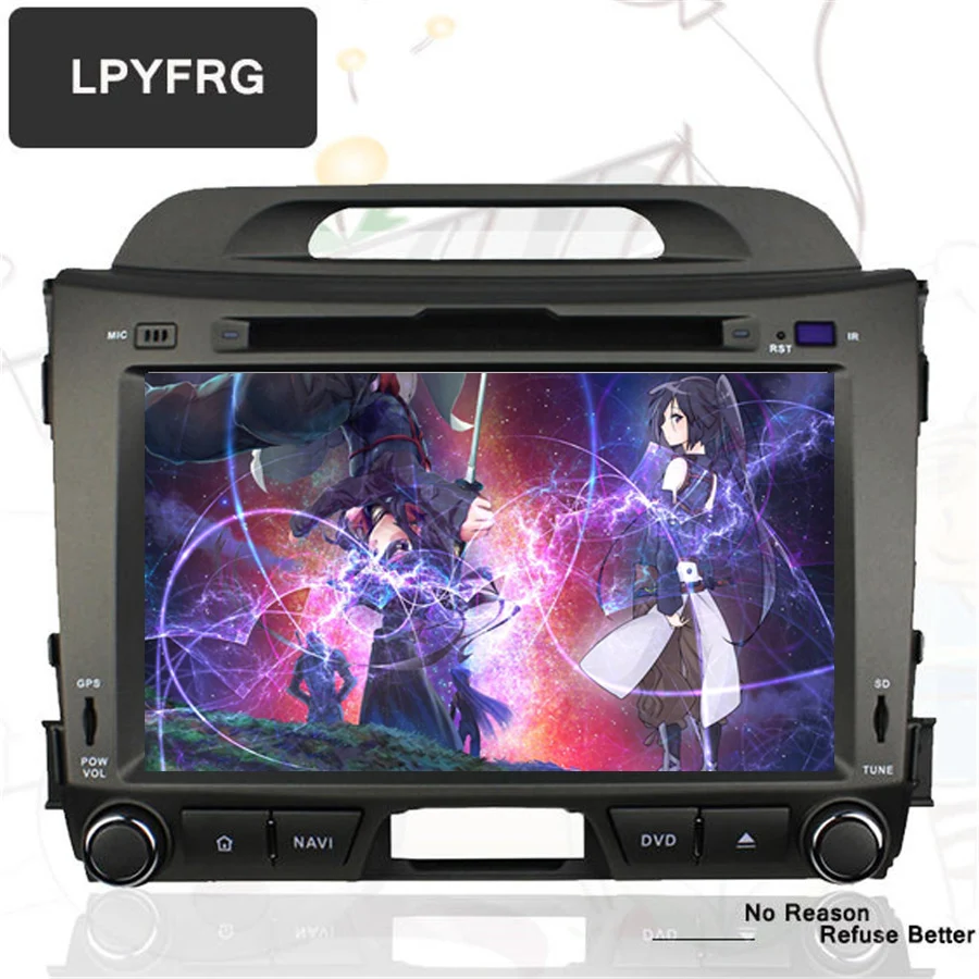 Sale HD 8" Automotivo touch screen in dash 2din head unit car dvd player gps navigation for kia sportage 2010-2015 steering wheel 0