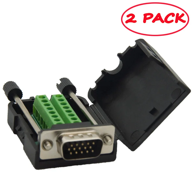 DMTMB (2 шт. в упаковке) 3 + 9 VGA Штекерный разъем с корпусом и короткой длиной поддержка
