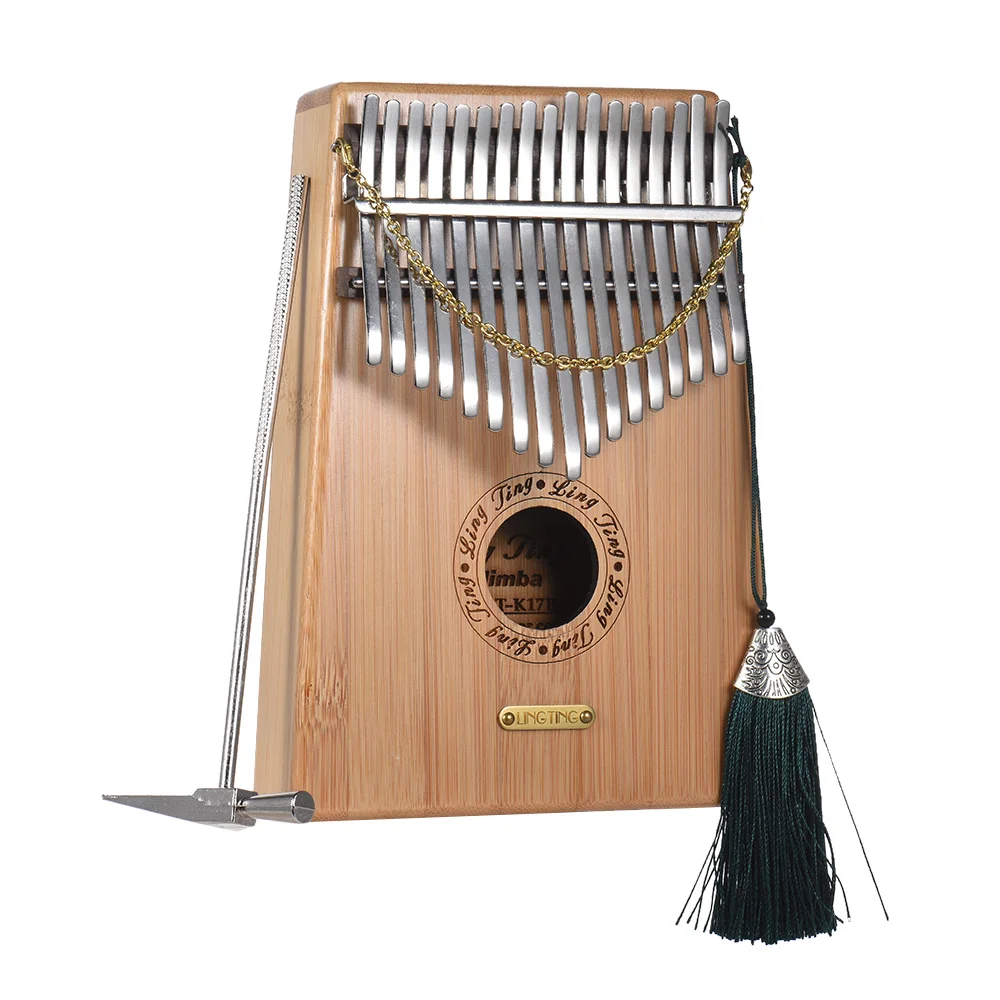 17 key Bamboo Kalimba Thumb Piano Mbira Sanza Built in Pickup With 6.35mm Speaker Interface with