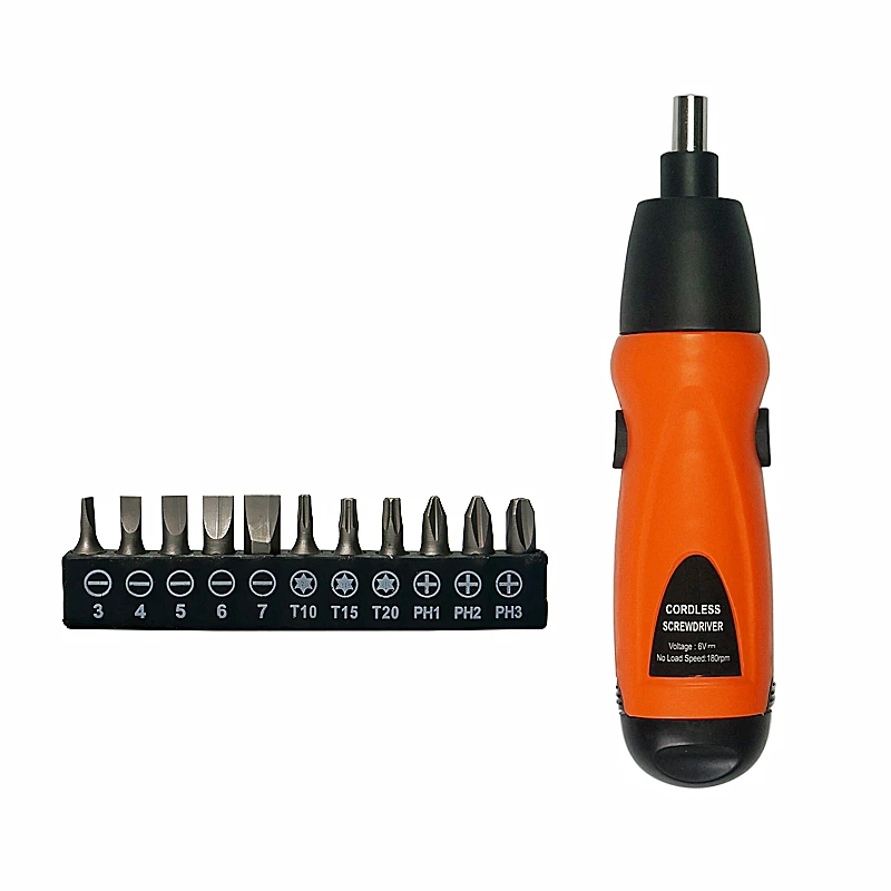 

Mini Electric Screwdriver 6V Battery Operated Cordless with Drill Tool 11Pcs Bits