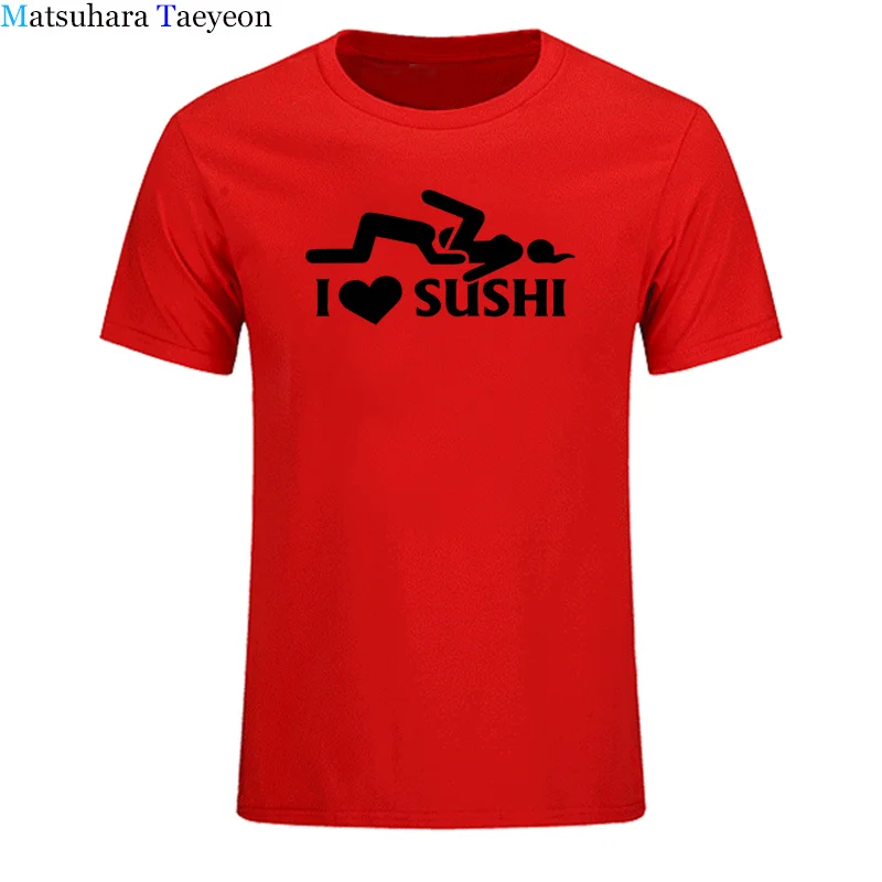 Футболка Funny I Love Sushi хлопковая футболка с коротким рукавом свободная принтом и