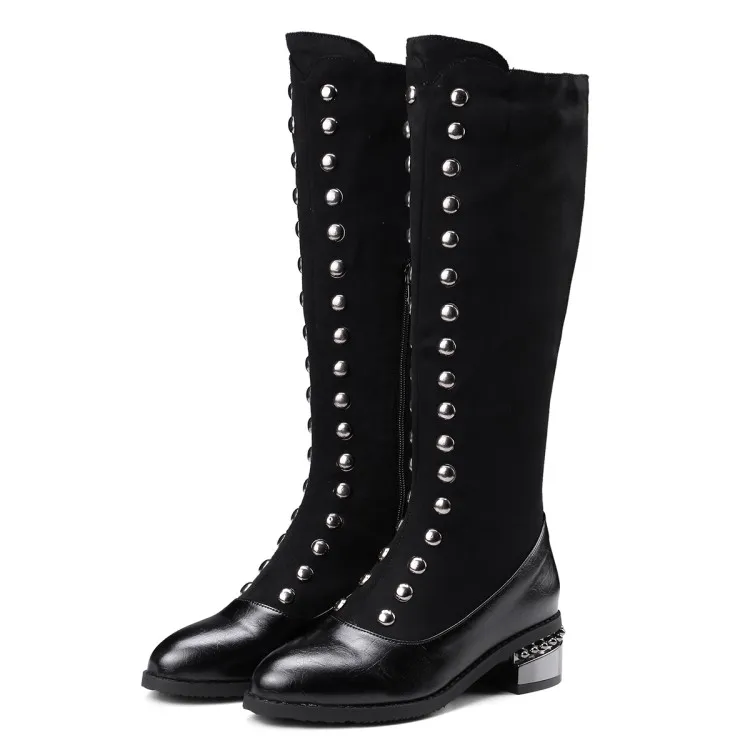 

Big Size 9 10 11-17 thigh high boots knee high boots over the knee boots women ladies boots Rivet side zipper spring