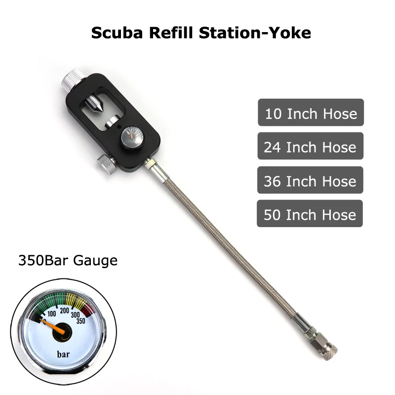PCP Paintball Scuba Fill Station HPA Tank Yoke Refill Adapter With 36