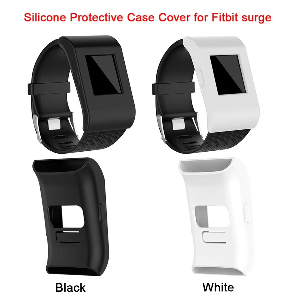 

Smart Watch Cover for Fitbit Surge Replacement Soft Silicone Protective Case Cover for Fitbit Watch Accessories Black White