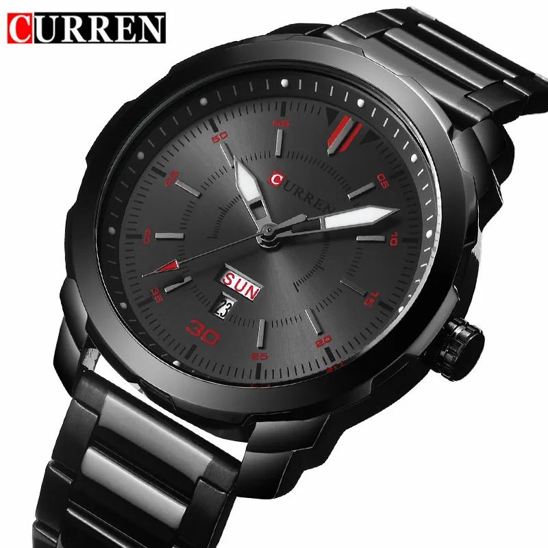

Curren 8266 Mens Quartz Watch Men Brand Luxury Black Stainless Steel Waterproof Clock Male Sport Wristwatches Relogio Masculino