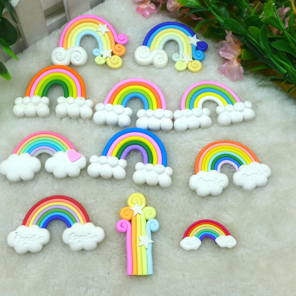 

Kawaii Clay Rinbow For DIY mobile phone case Hair Clip Decoration Supplies Embellishment Scrapbooking
