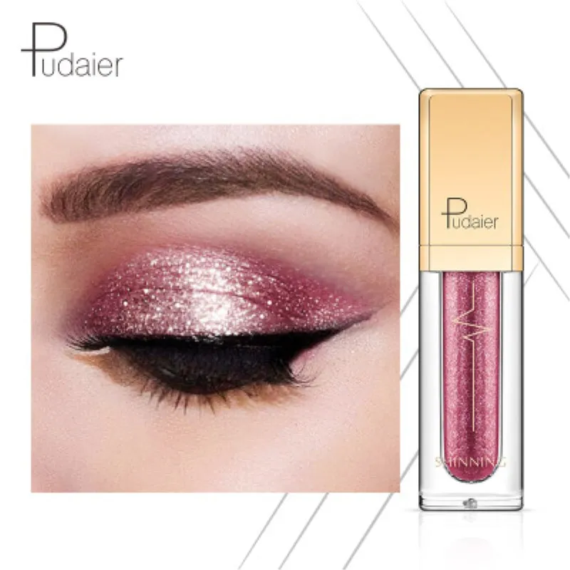 Pudaier 18 цветов Shine Smoky Eyeshadow waterproof Dimond Glitter жидкие тени для век женские косметические тени для век подводка для глаз